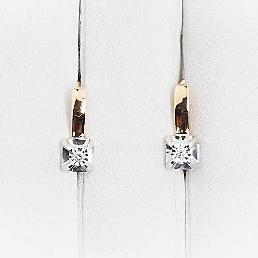 Серьги с бриллиантами из красного золота 585 пробы