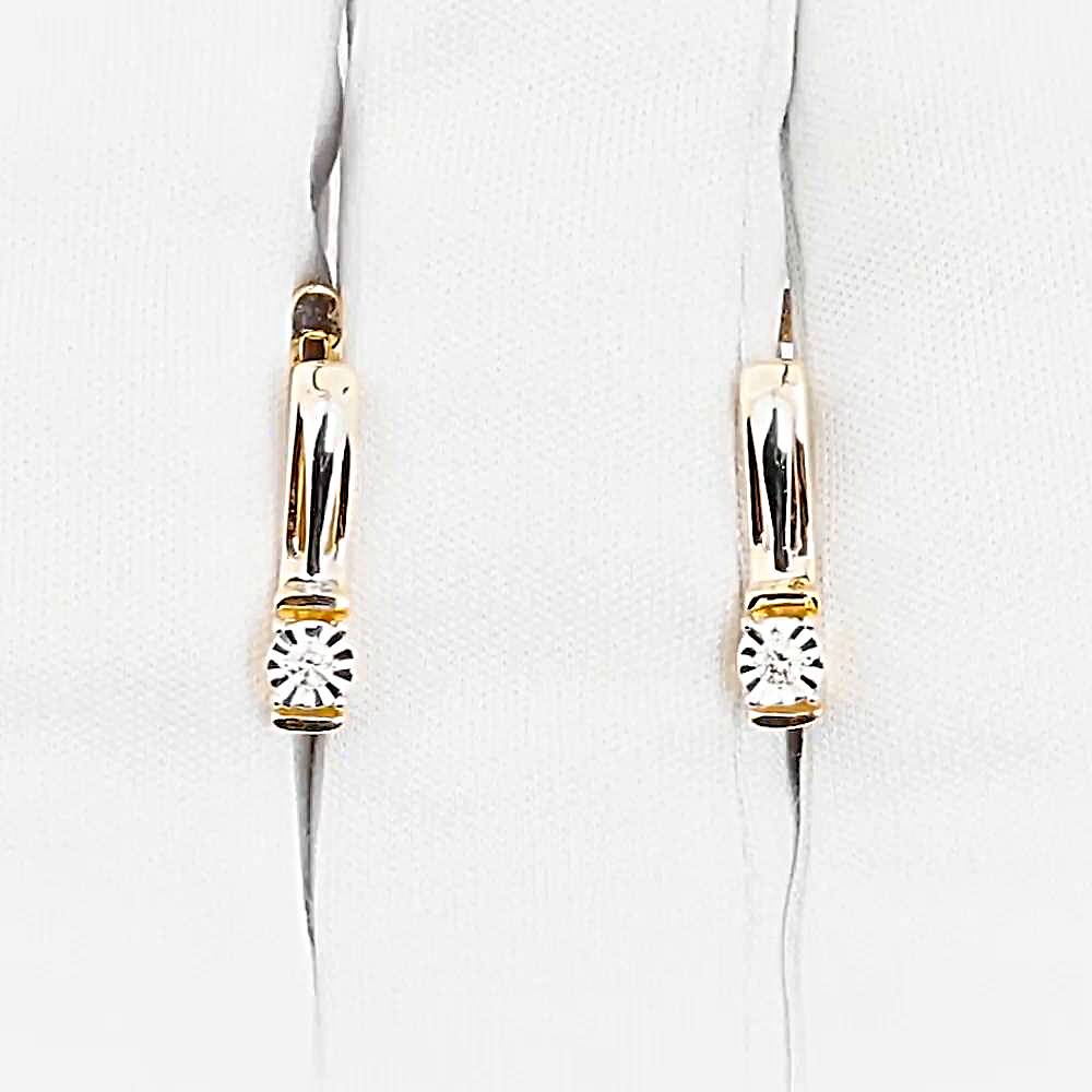 Серьги с бриллиантами из красного золота 585 пробы