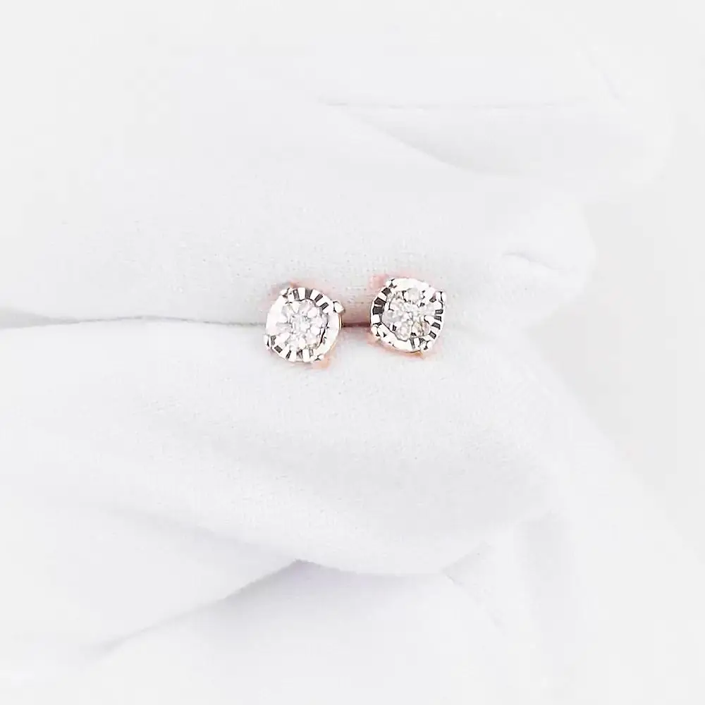 Серьги с бриллиантами из красного золота 585 пробы 2