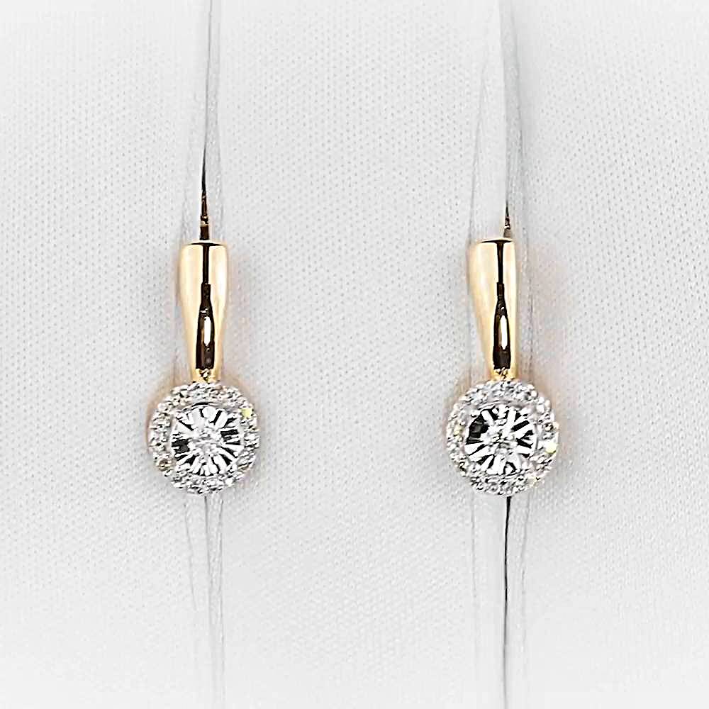 Серьги с бриллиантами из красного золота 585 пробы 1