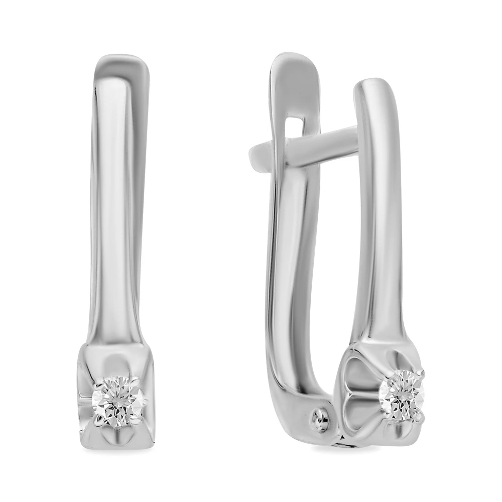 Серьги с бриллиантами из белого золота 585 пробы