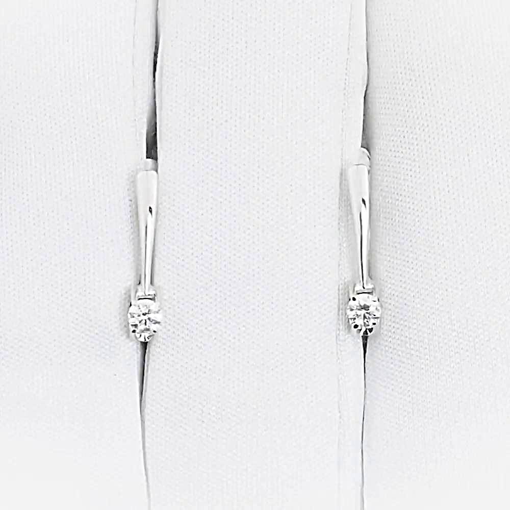 Серьги с бриллиантами из белого золота 585 пробы