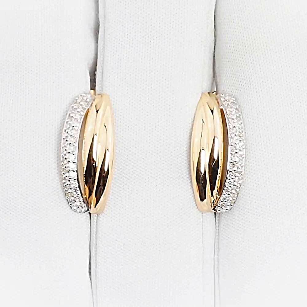 Серьги с бриллиантами из красного золота 585 пробы