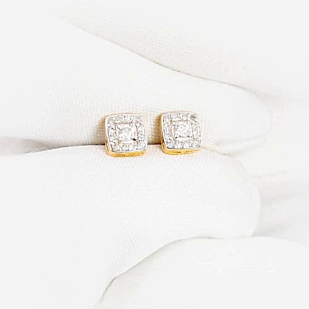 Серьги с бриллиантами из красного золота 585 пробы