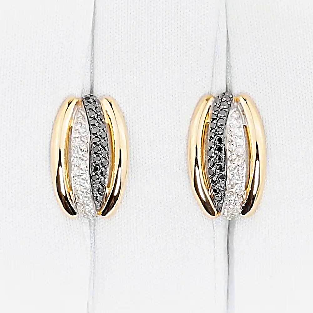 Серьги с бриллиантами из красного золота 585 пробы