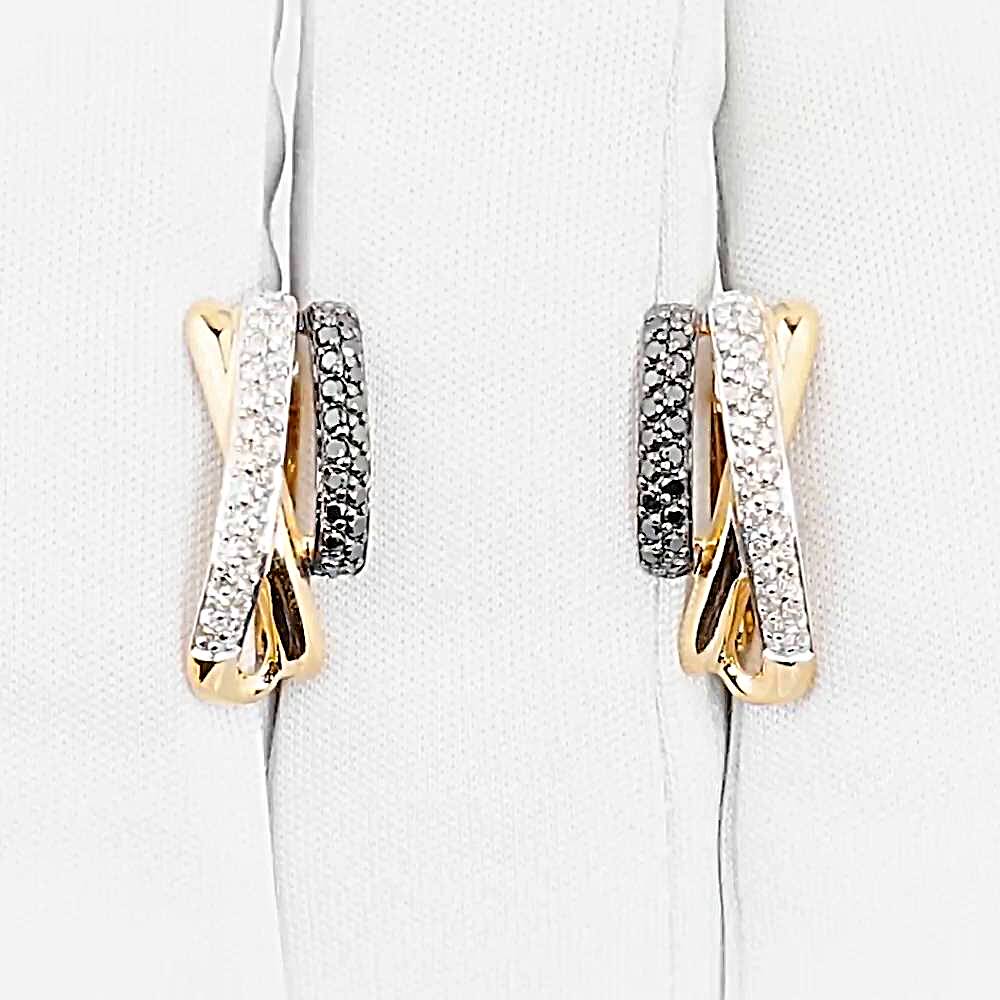 Серьги с бриллиантами из красного золота 585 пробы