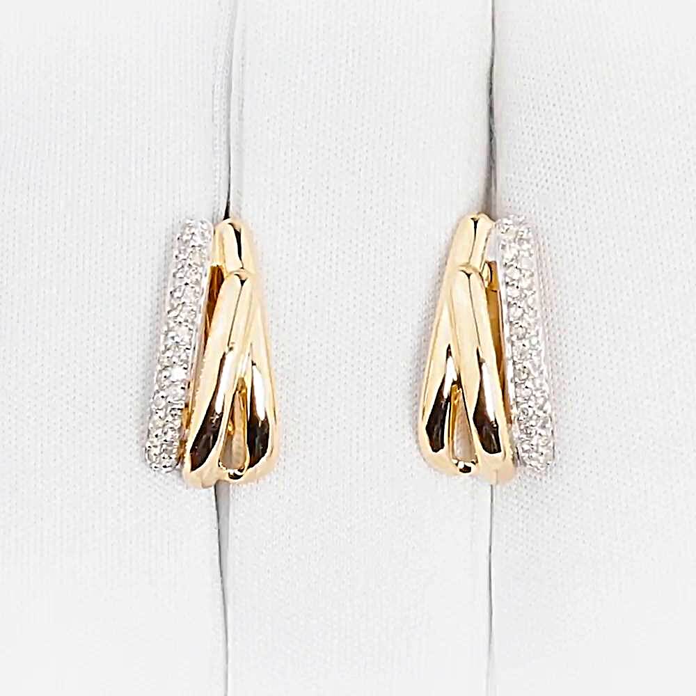 Серьги с бриллиантами из красного золота 585 пробы