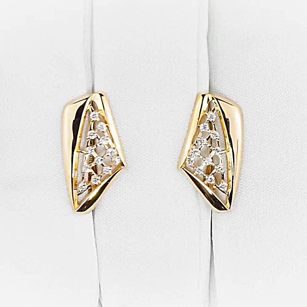 Серьги с бриллиантами из красного золота 585 пробы 1