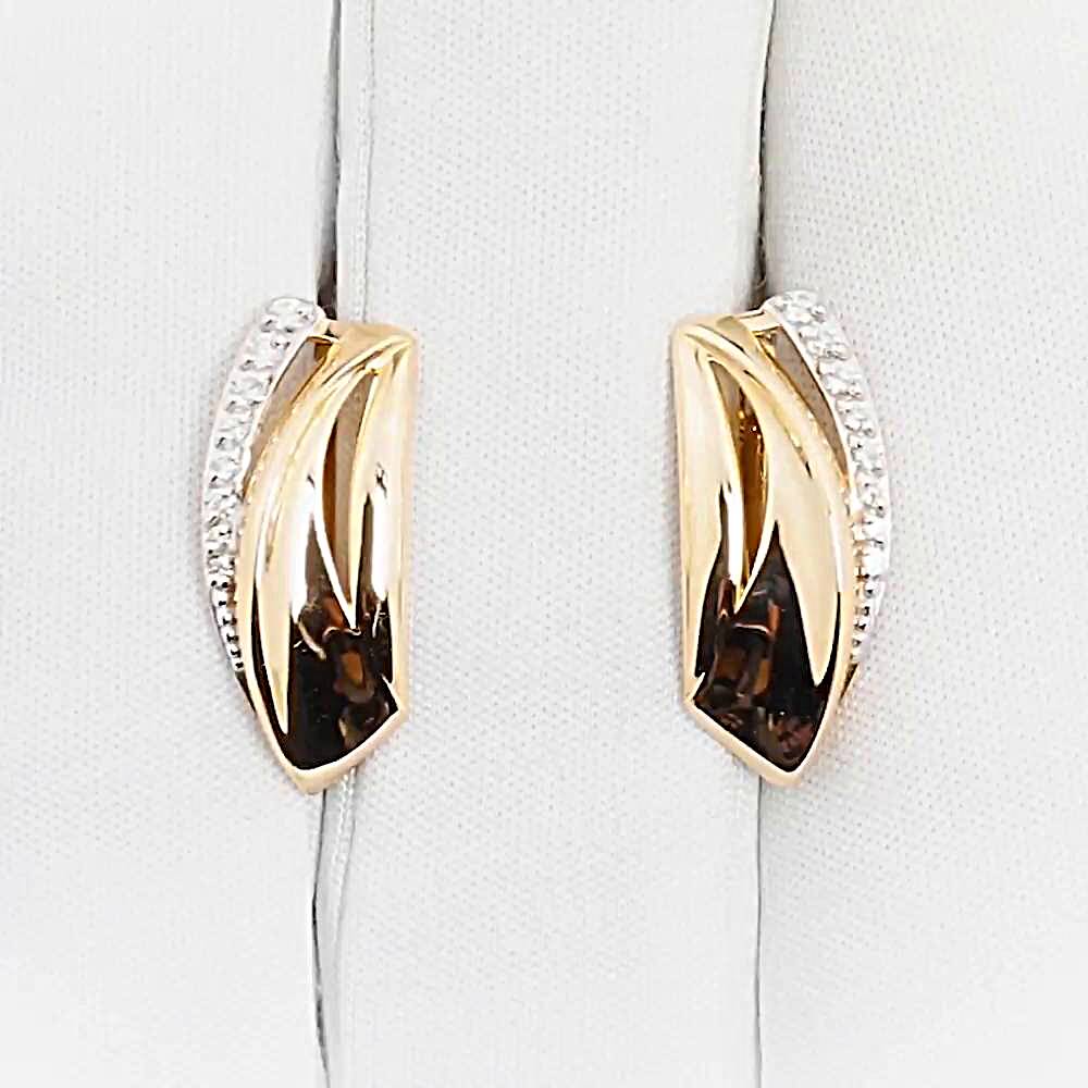 Серьги с бриллиантами из красного золота 585 пробы