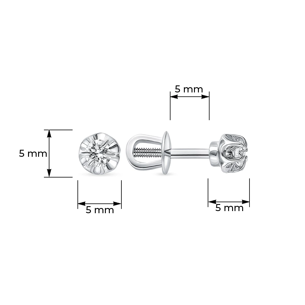 Серьги с бриллиантами из белого золота 585 пробы