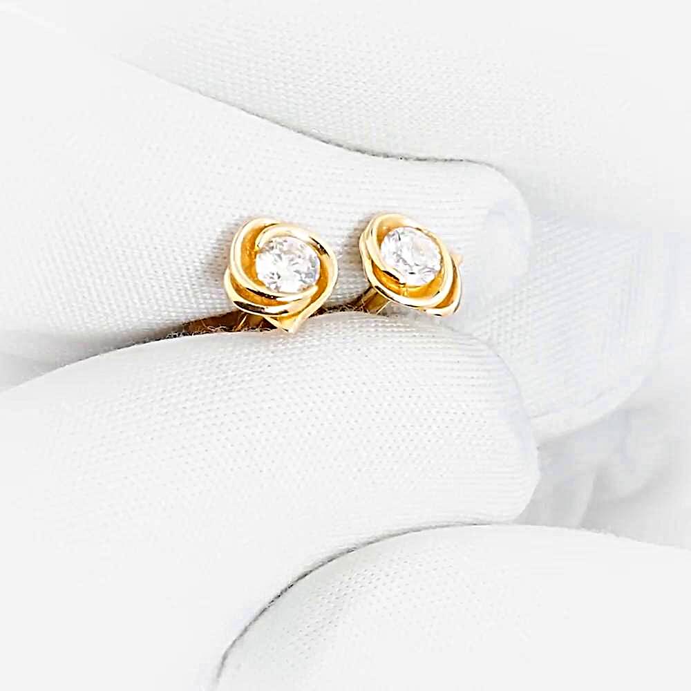 Серьги с бриллиантами из красного золота 585 пробы 1