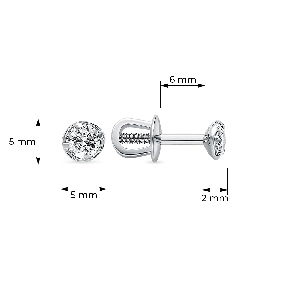 Серьги с бриллиантами из белого золота 585 пробы 3