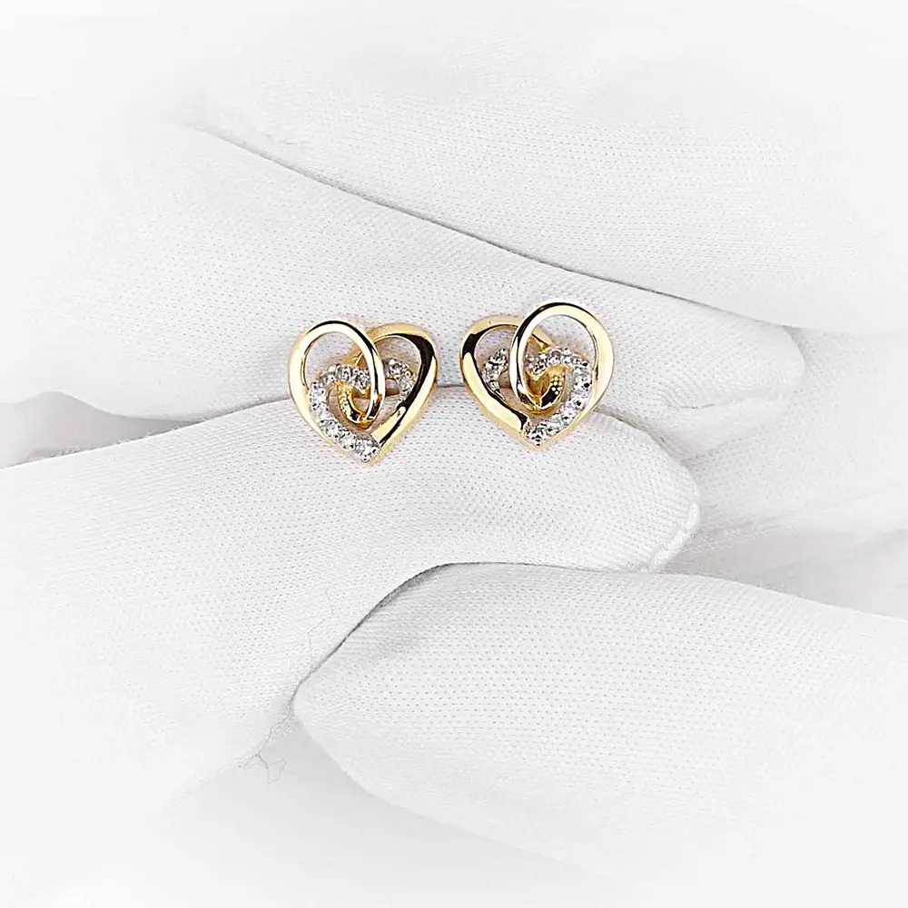Серьги с бриллиантами из красного золота 585 пробы 2