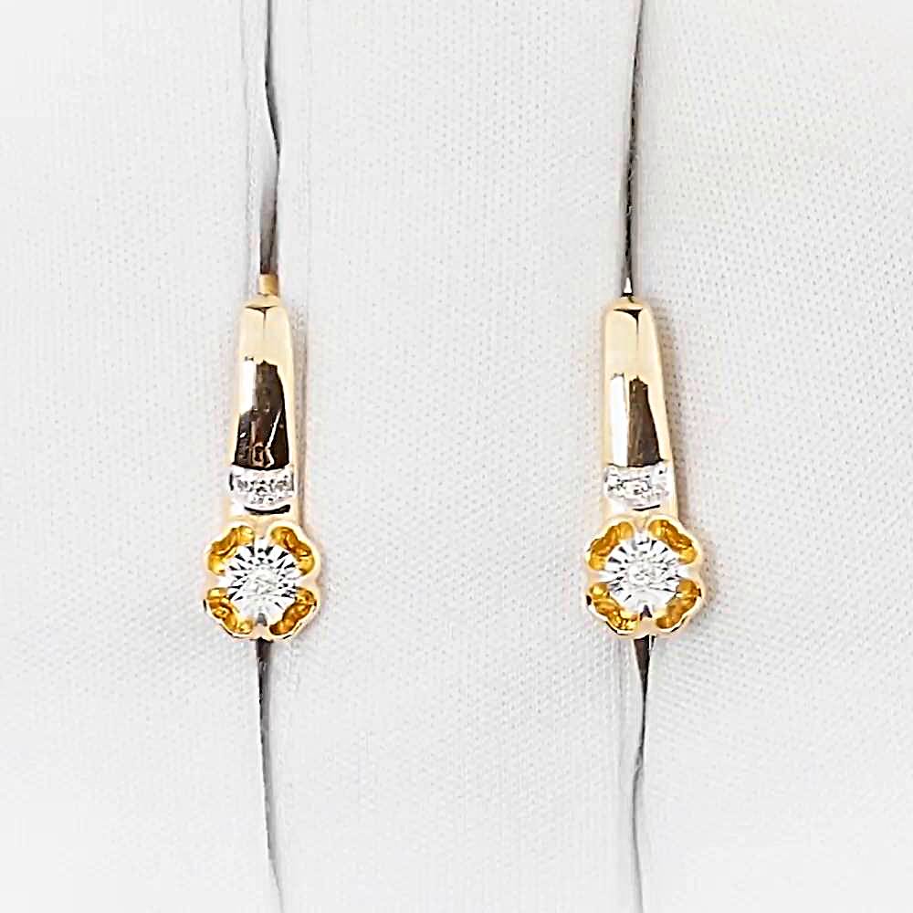 Серьги с бриллиантами из красного золота 585 пробы Серьги с бриллиантами из красного золота 585 пробы