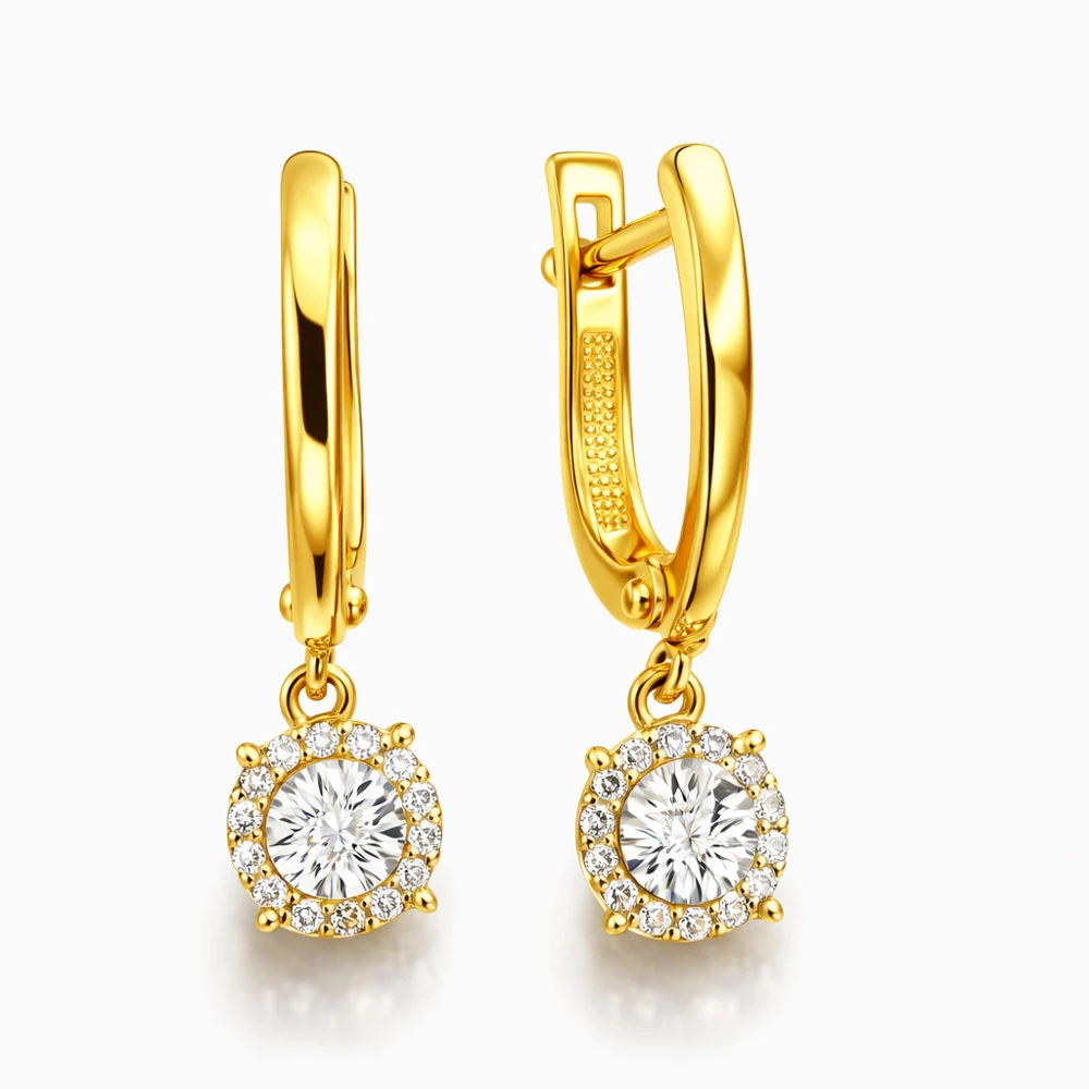 Серьги с бриллиантами из красного золота 585 пробы