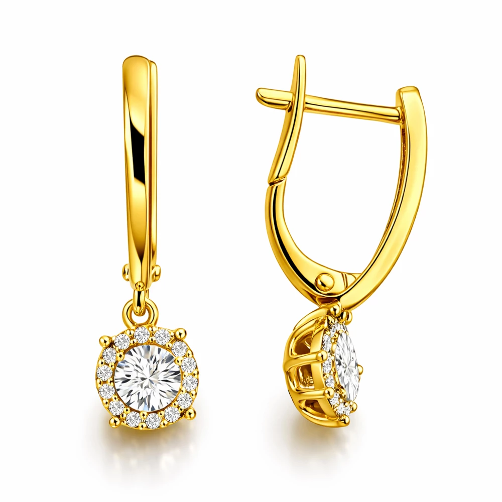 Серьги с бриллиантами из красного золота 585 пробы