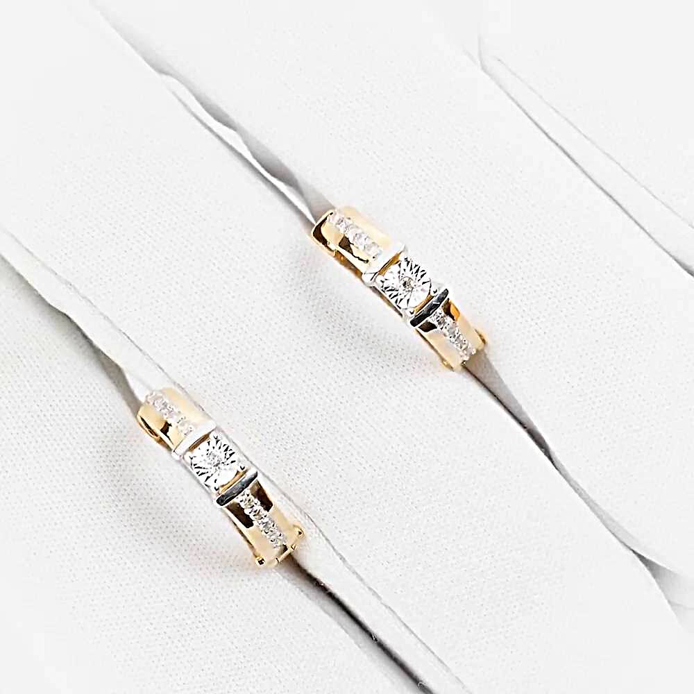 Серьги с бриллиантами из красного золота 585 пробы