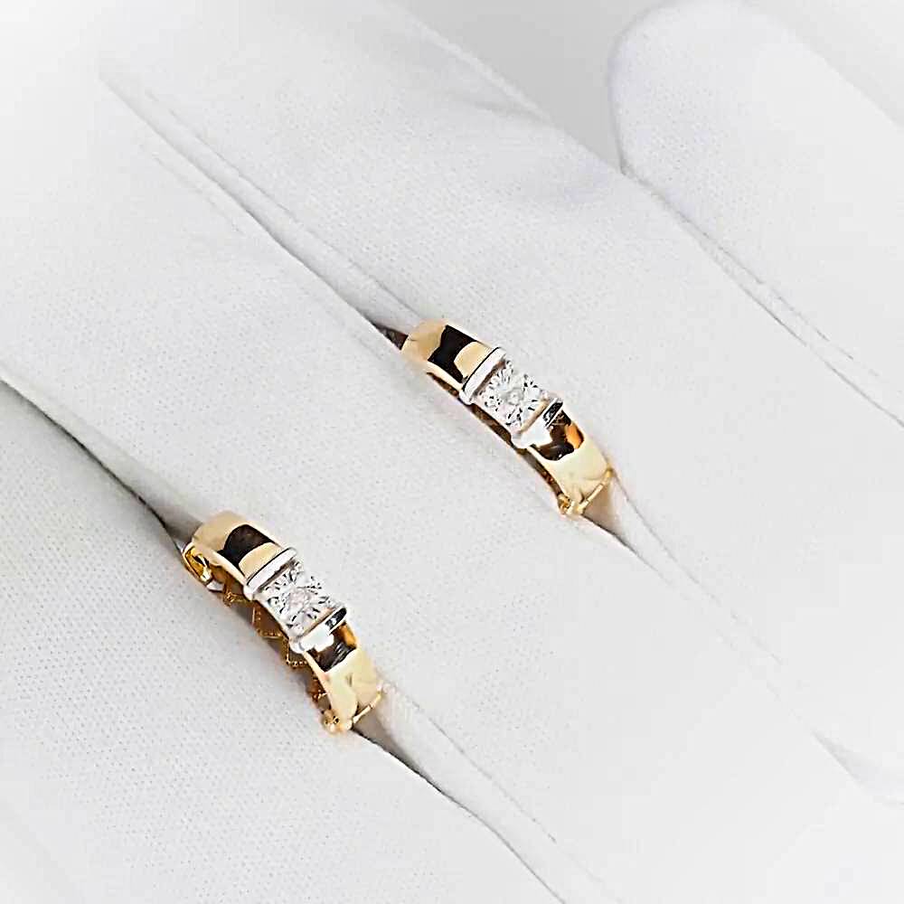 Серьги с бриллиантами из красного золота 585 пробы