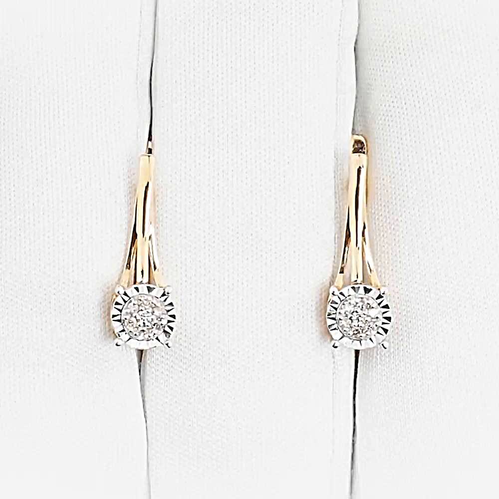 Серьги с бриллиантами из красного золота 585 пробы 1