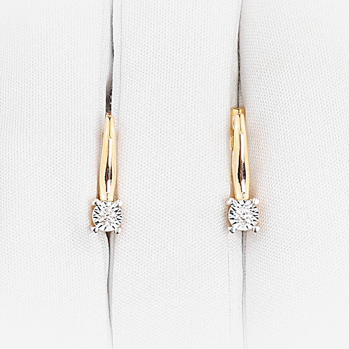 Серьги с бриллиантами из красного золота 585 пробы