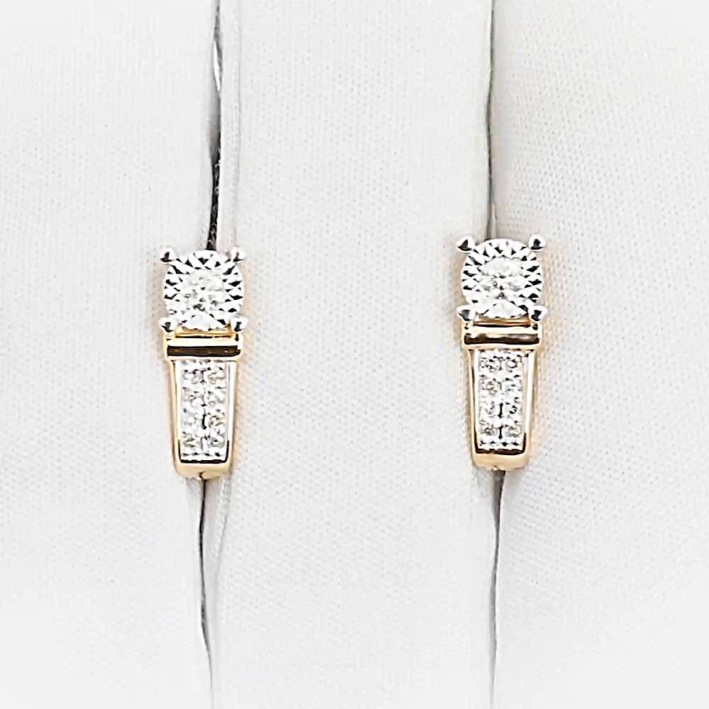 Серьги с бриллиантами из красного золота 585 пробы