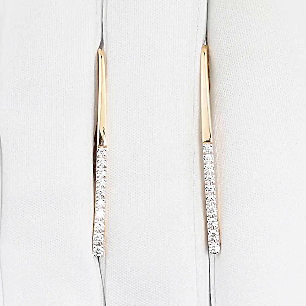 Серьги с бриллиантами из красного золота 585 пробы