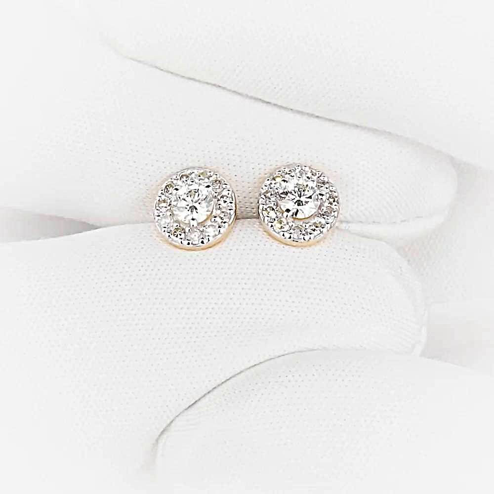 Серьги с бриллиантами из красного золота 585 пробы 1