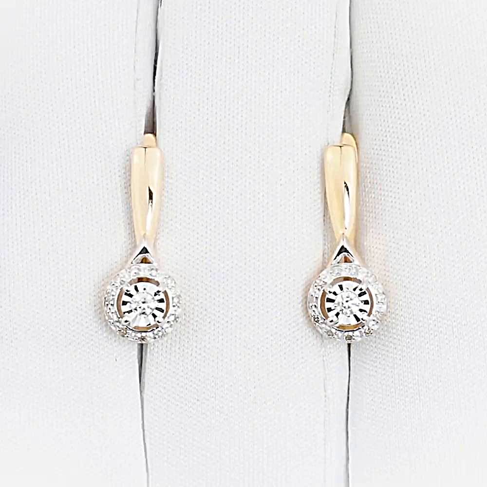 Серьги с бриллиантами из красного золота 585 пробы