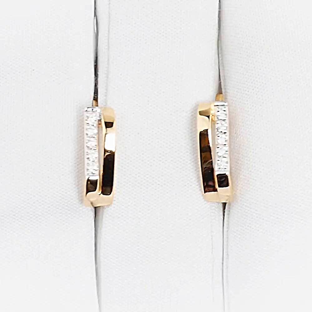 Серьги с бриллиантами из красного золота 585 пробы