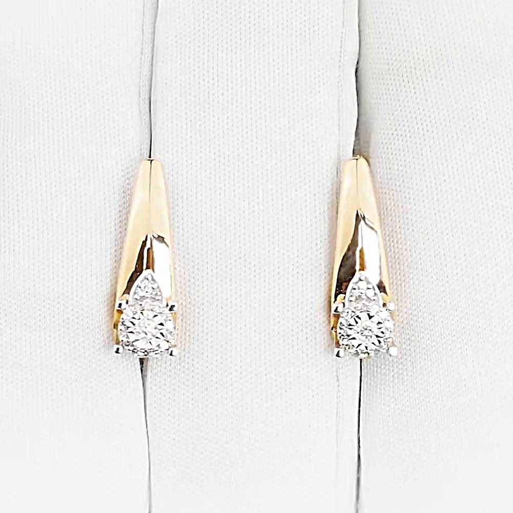 Серьги с бриллиантами из красного золота 585 пробы