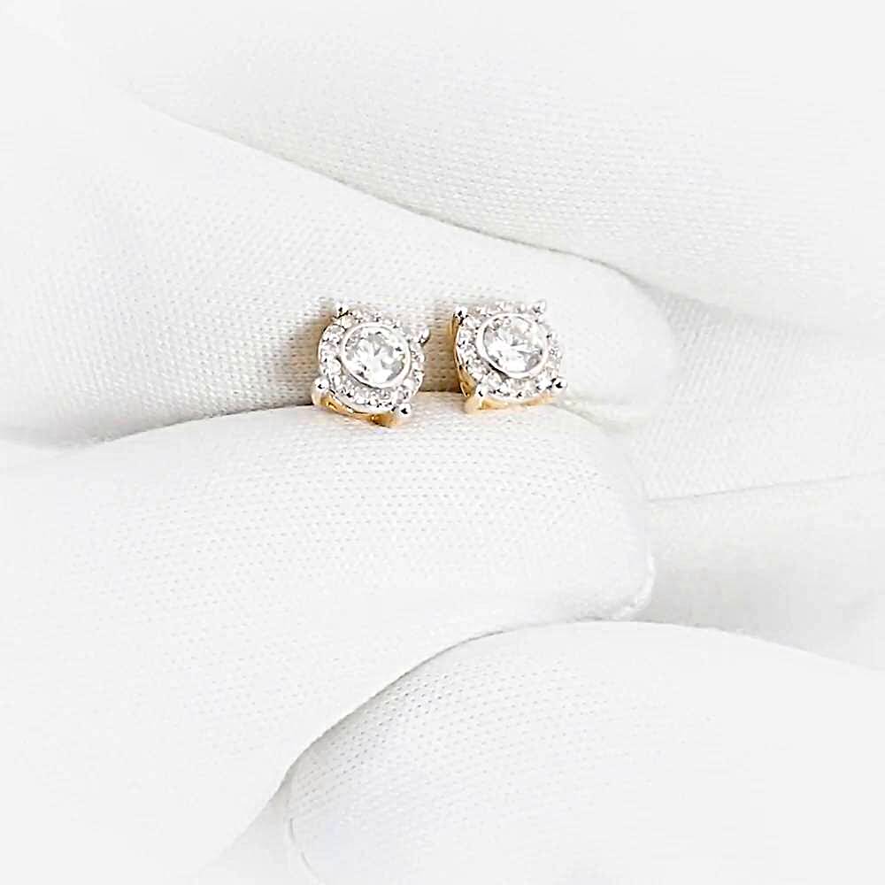 Серьги с бриллиантами из красного золота 585 пробы