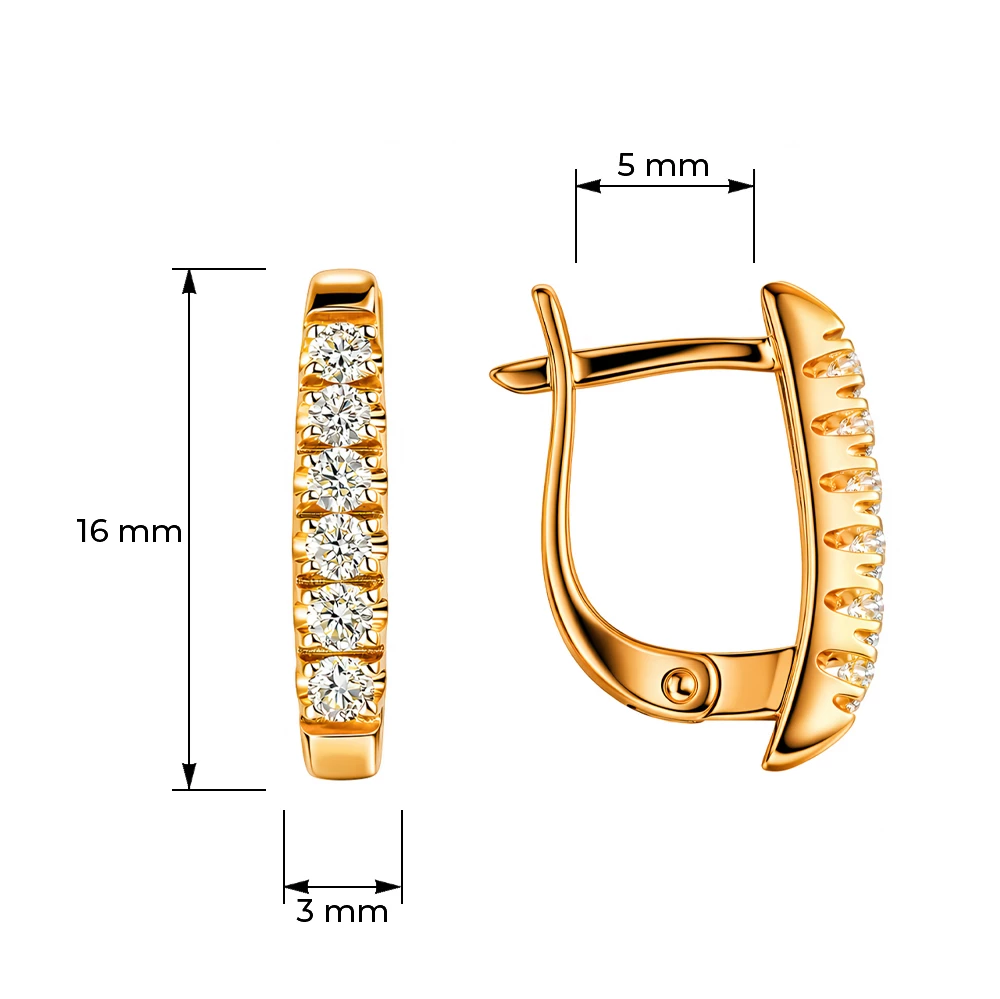 Серьги с бриллиантами из красного золота 585 пробы