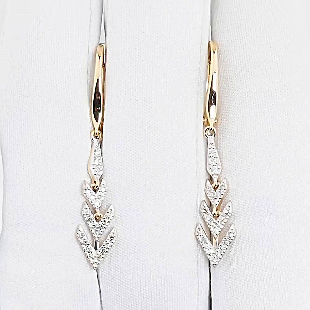 Серьги с бриллиантами из красного золота 585 пробы