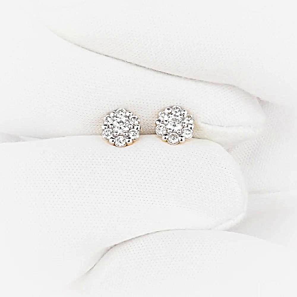 Серьги с бриллиантами из красного золота 585 пробы