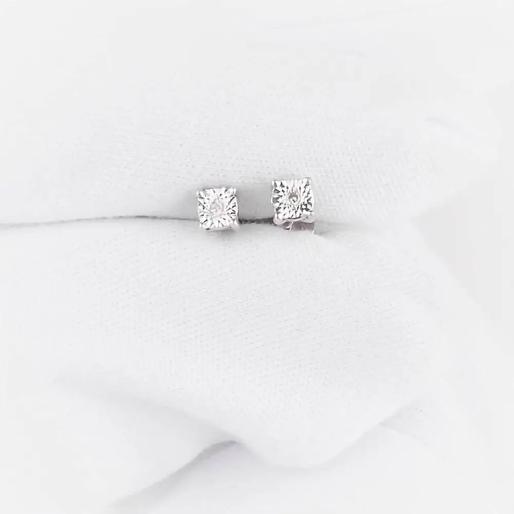 Серьги с бриллиантами из белого золота 585 пробы 2
