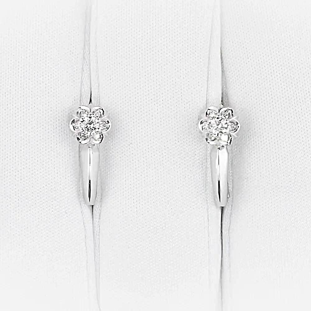 Серьги с бриллиантами из белого золота 585 пробы 1
