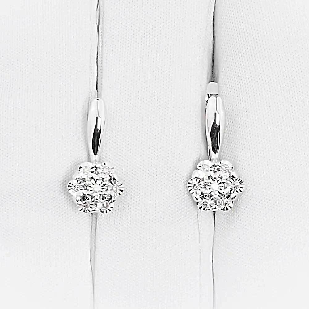 Серьги с бриллиантами из белого золота 585 пробы