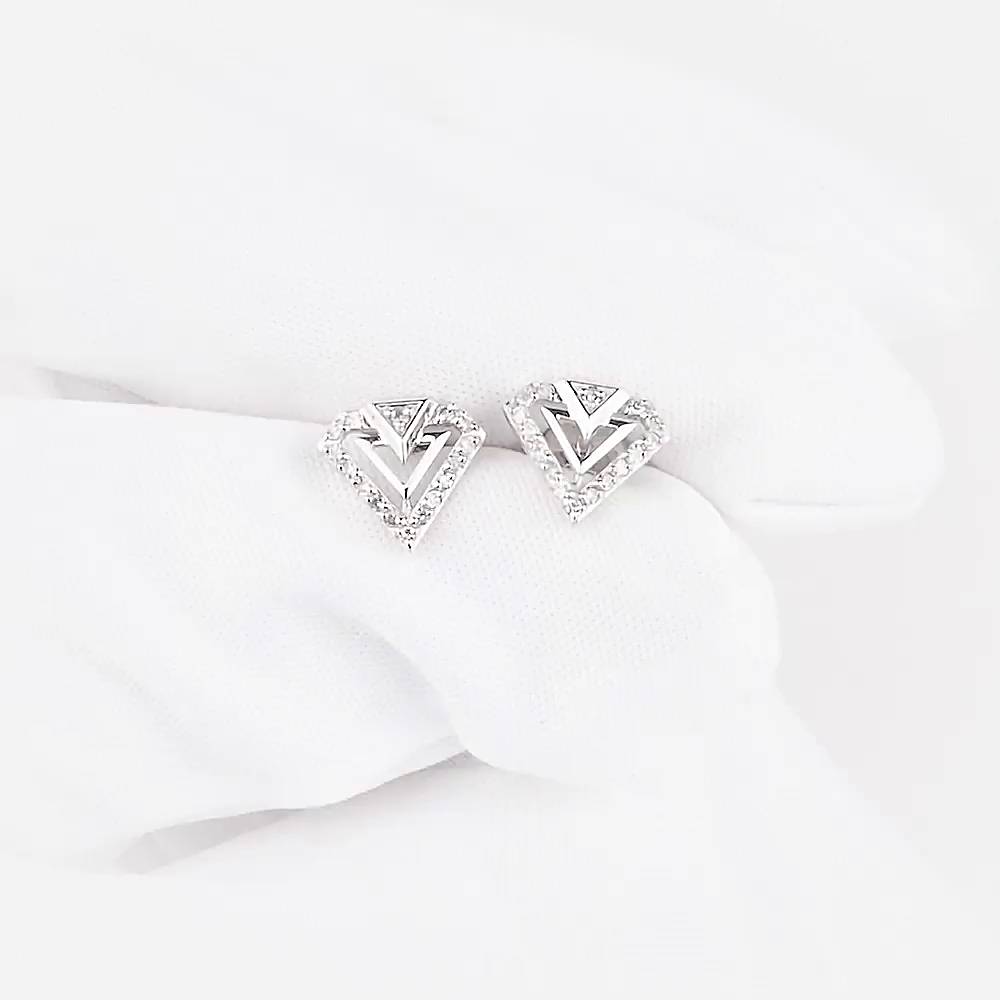 Серьги с бриллиантами из белого золота 585 пробы 1