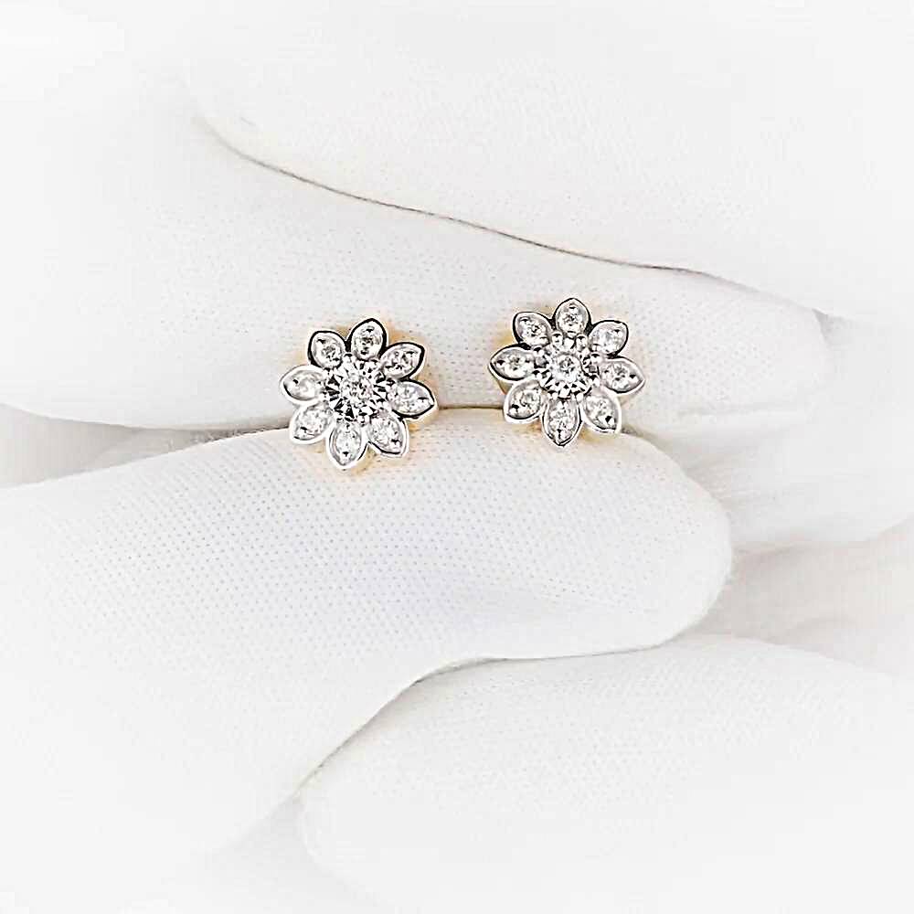 Серьги с бриллиантами из красного золота 585 пробы