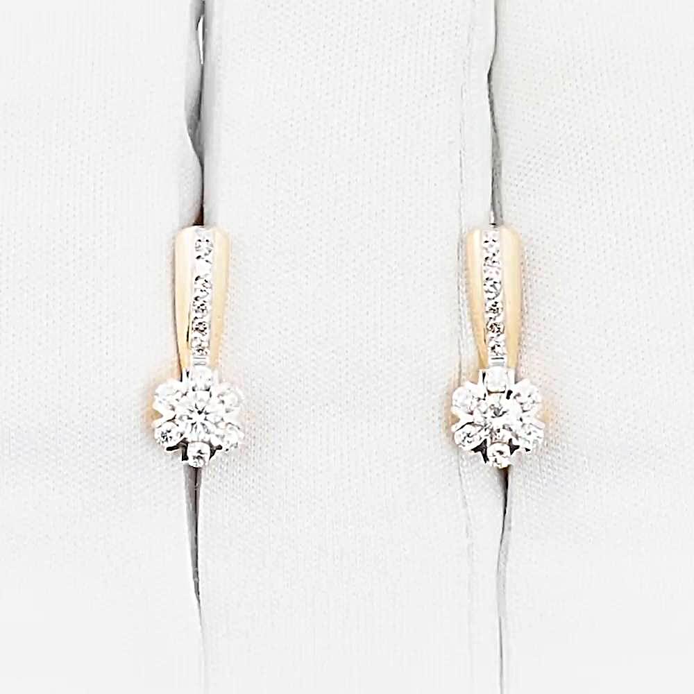 Серьги с бриллиантами из красного золота 585 пробы