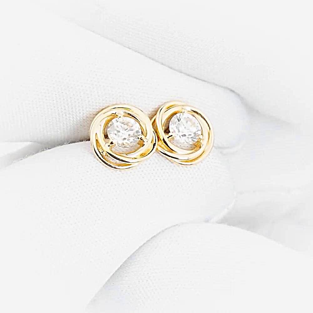 Серьги с бриллиантами из красного золота 585 пробы