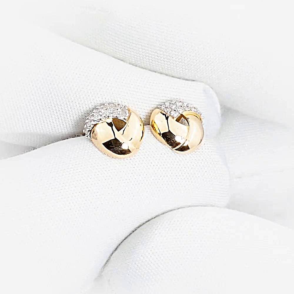 Серьги с бриллиантами из красного золота 585 пробы