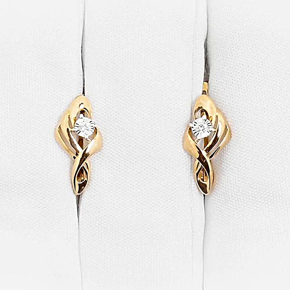 Серьги с бриллиантами из красного золота 375 пробы 1