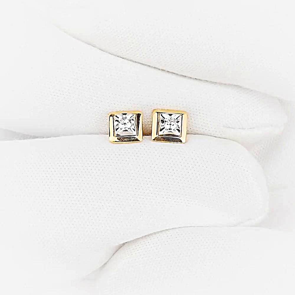 Серьги с бриллиантами из красного золота 375 пробы 1