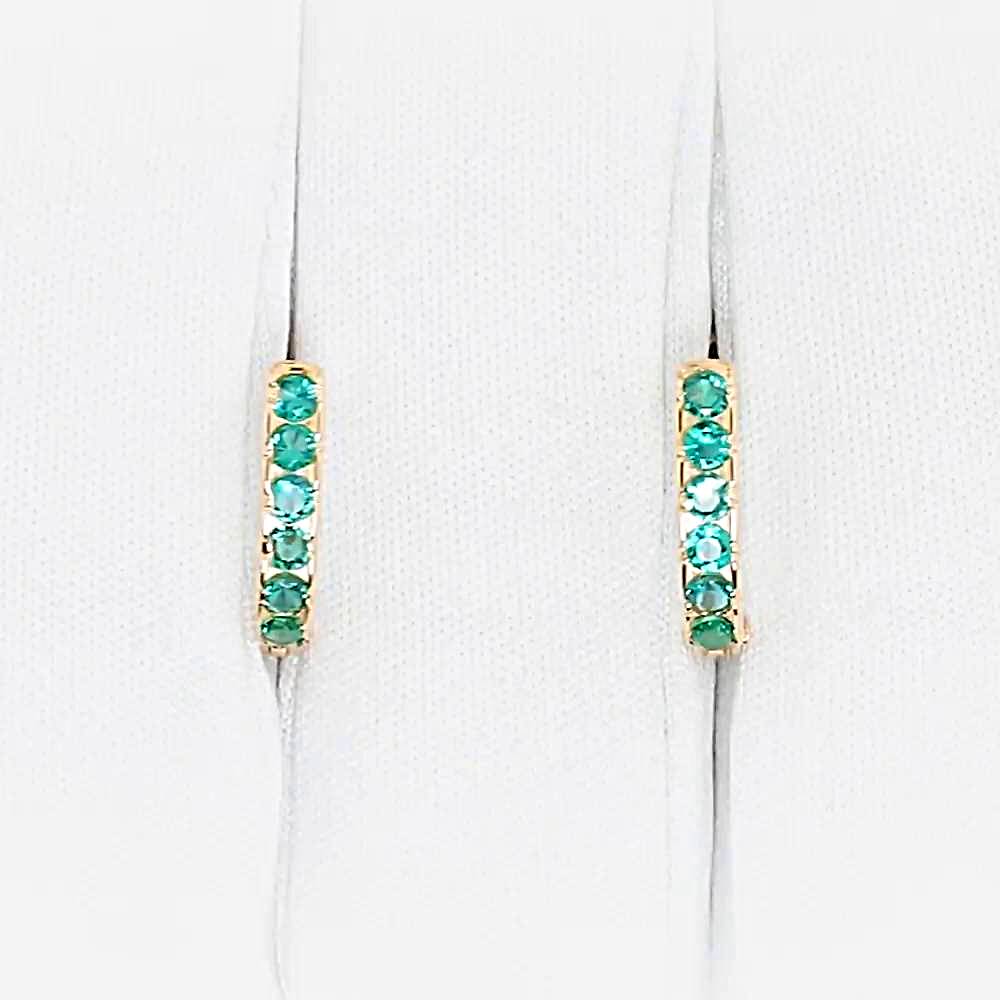 Серьги с гидротермальными изумрудами из красного золота 375 пробы 1