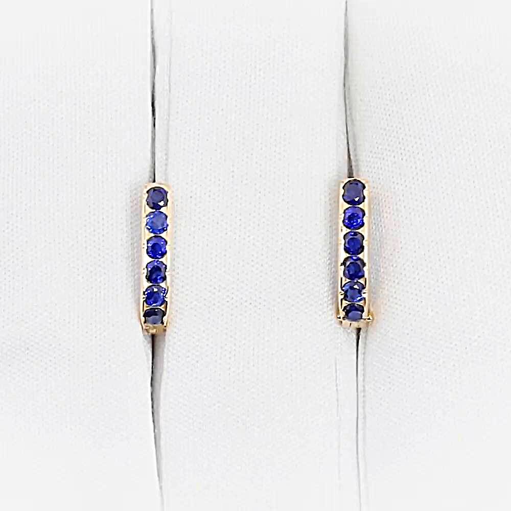 Серьги с сапфирами синтетическими из красного золота 375 пробы 1