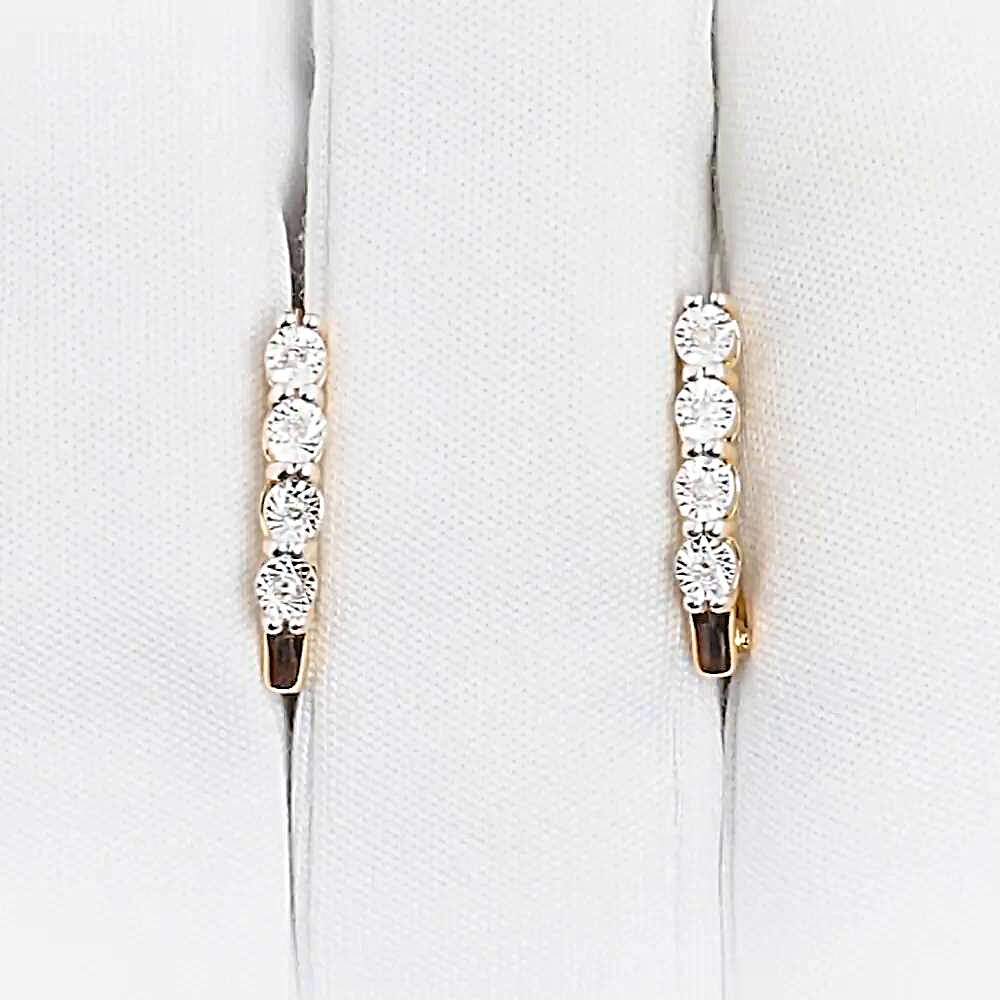 Серьги с бриллиантами из красного золота 585 пробы