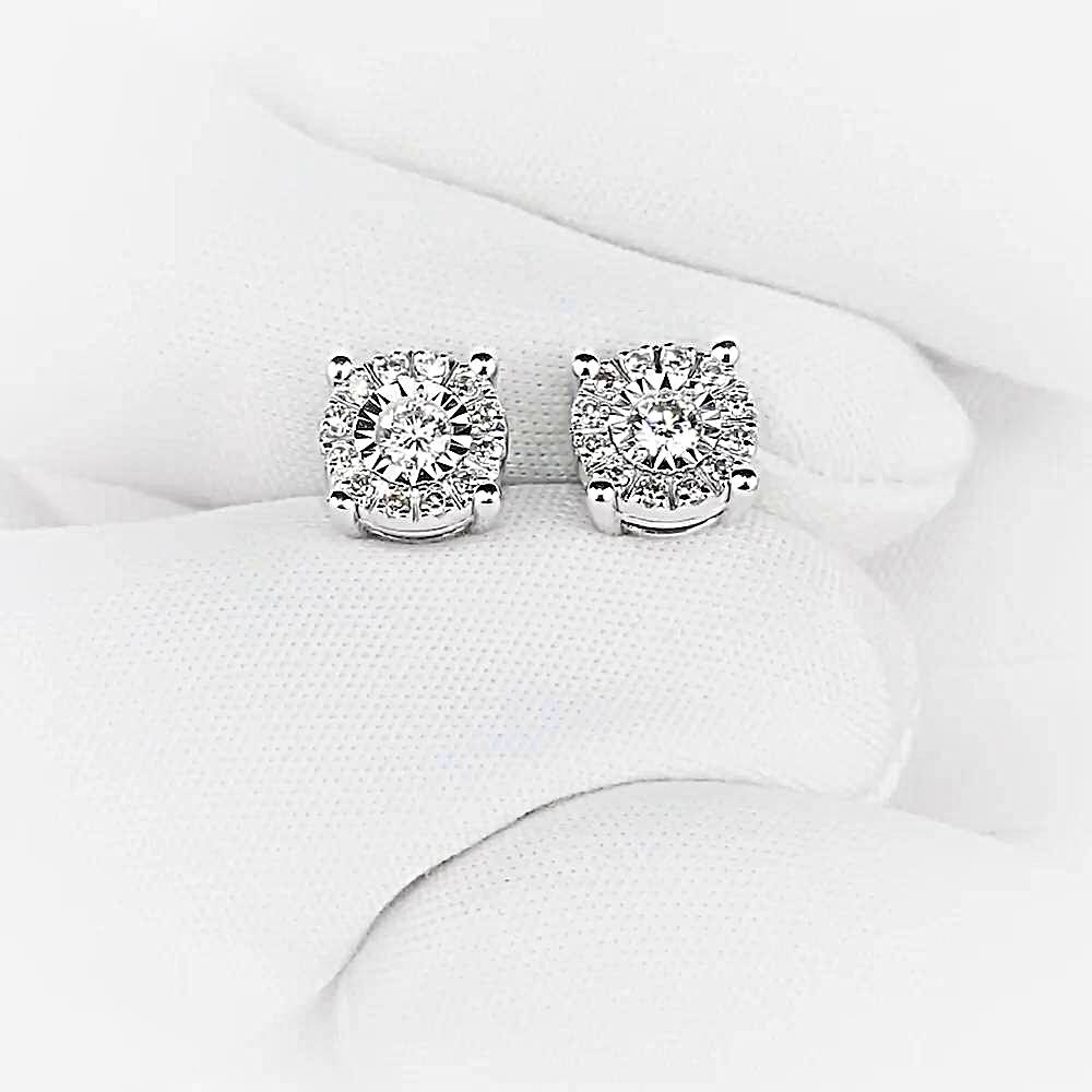 Серьги с бриллиантами из белого золота 585 пробы 1