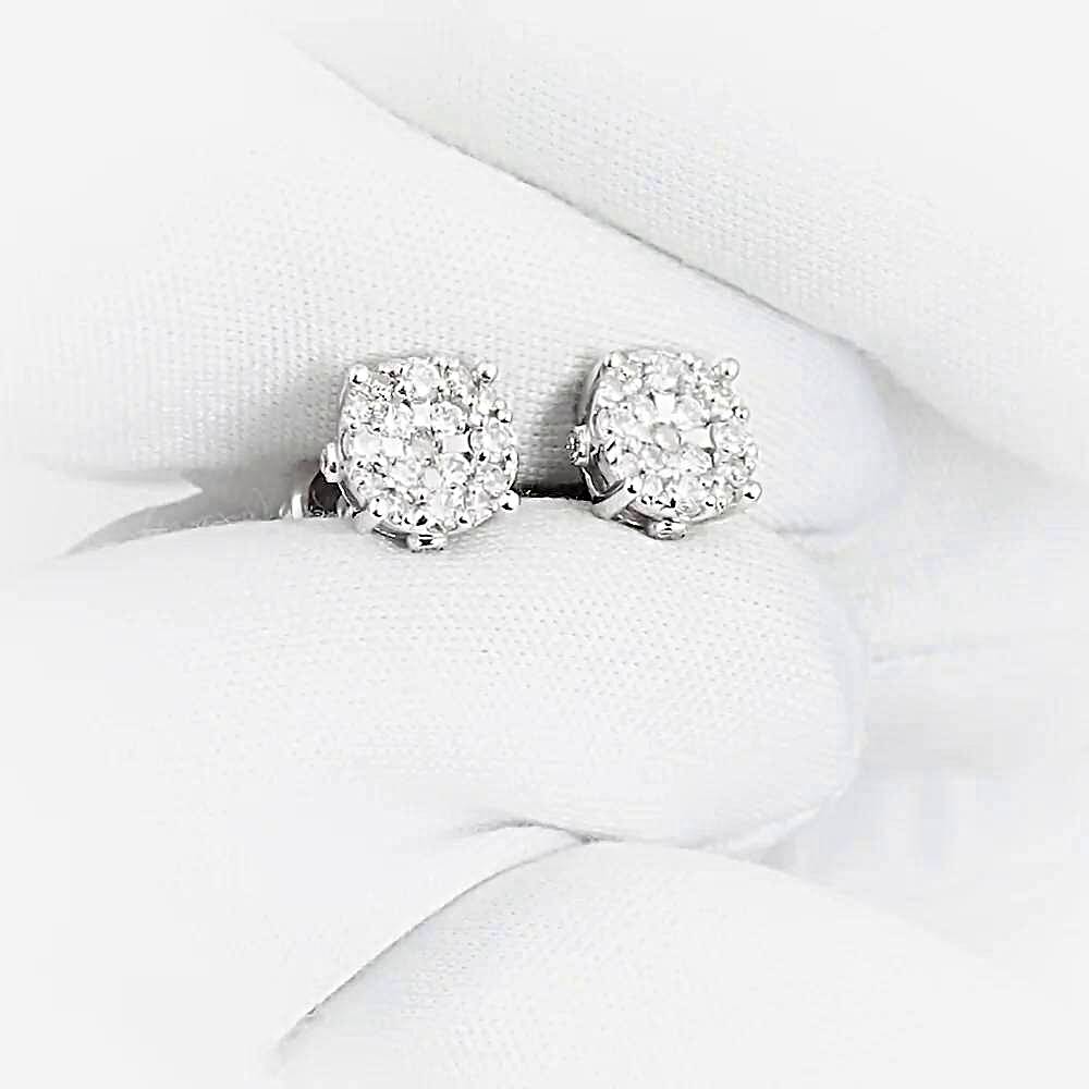 Серьги с бриллиантами из белого золота 585 пробы