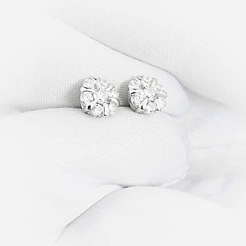 Серьги с бриллиантами из белого золота 585 пробы